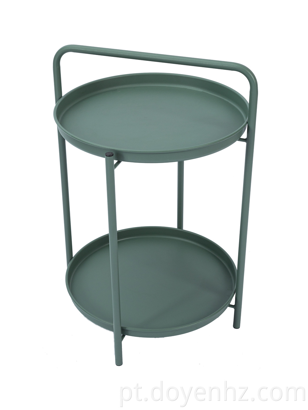 2 Tier Metal Folding Round Side Table